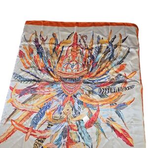 100% silk Feather Print Scarf